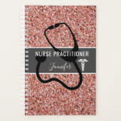 Nurse praktijkgerichte Roos Gold Glitter - Aangepa Planner (Voorkant)