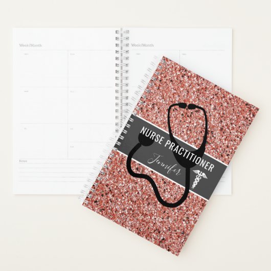 Nurse praktijkgerichte Roos Gold Glitter - Aangepa Planner (Display)