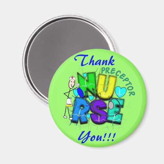 Nurse Preceptor "Bedankt" cadeautjes Magneet (Voorkant / Achterkant)