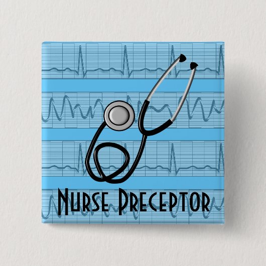 Nurse preceptor Buttonnen Black Stethoscoop Vierkante Button 5,1 Cm (Voorkant)