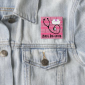 Nurse preceptor Buttonnen Hartritmeontwerp Vierkante Button 5,1 Cm (In situ)