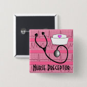 Nurse preceptor Buttonnen Hartritmeontwerp Vierkante Button 5,1 Cm (Voorkant /achterkant)