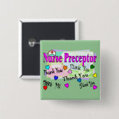 Nurse Preceptor DANK U Vierkante Button 5,1 Cm (Voorkant /achterkant)