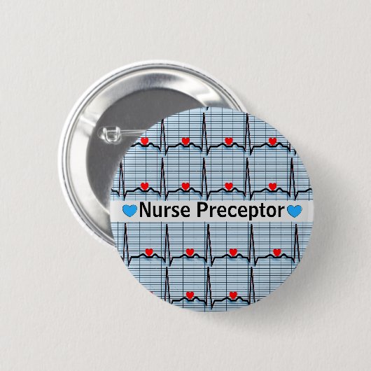 Nurse preceptor ritmes ronde button 5,7 cm (Voorkant /achterkant)