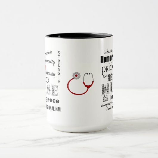 Nurse Pride-Attributen/RETIRED+Stethoscope Mok (Midden)