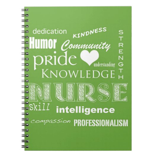 Nurse Pride-Attributes/Lime Green Notitieboek (Voorkant)