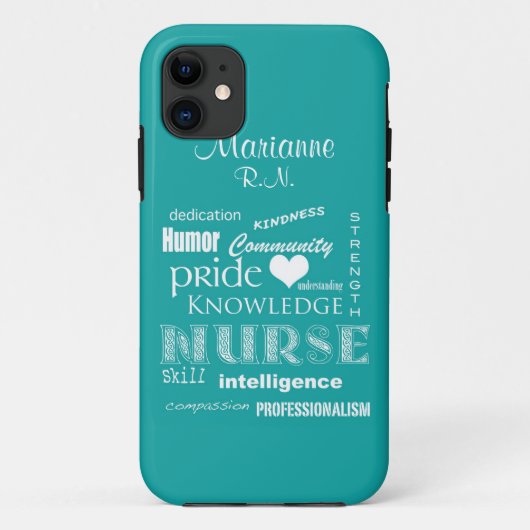 Nurse Pride-Attributes+Name /Aqua Case-Mate iPhone Case (Achterkant)