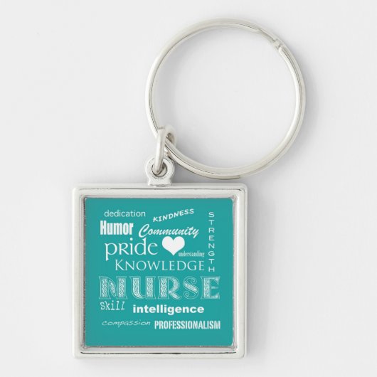 Nurse Pride-Attributes/Turquoise Sleutelhanger (Voorkant)