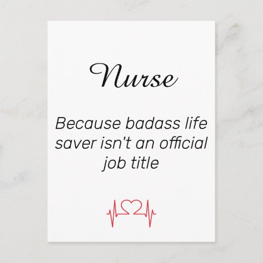 Nurse Proud Hero Job Nursing Quote Feestdagenkaart (Voorkant)