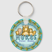 Nurse Rainbow Motto custom name keychain (Voorkant)