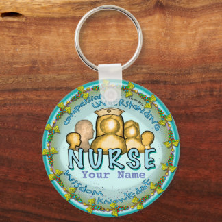 Nurse Rainbow Motto custom name keychain