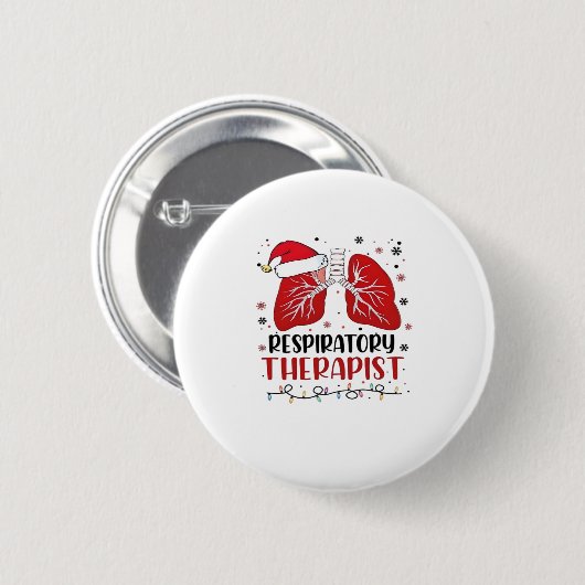 Nurse Respiratory Therapist Christmas, Lung Christ Ronde Button 5,7 Cm (Voorkant /achterkant)