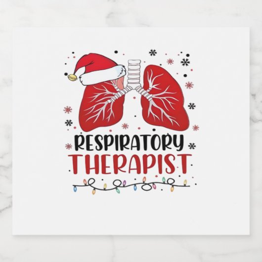 Nurse Respiratory Therapist Christmas, Lung Christ Sparkling Wijnetiket (Enkel label)