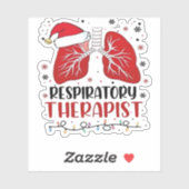 Nurse Respiratory Therapist Christmas, Lung Christ Sticker (Vel)