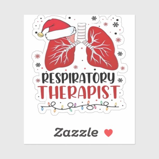 Nurse Respiratory Therapist Christmas, Lung Christ Sticker (Vel)