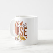 Nurse Retro Bubble Letters gepersonaliseerd Koffiemok (Voorkant links)