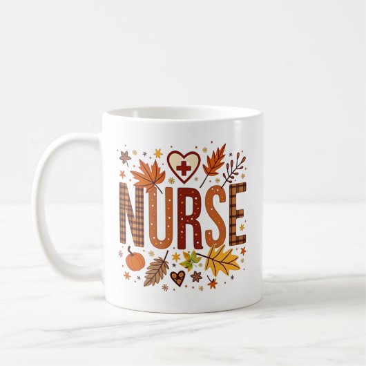 Nurse Retro Bubble Letters gepersonaliseerd Koffiemok (Links)