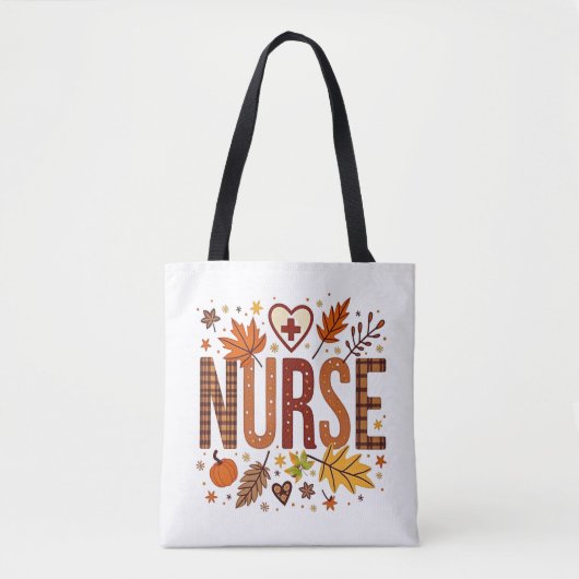Nurse Retro Bubble Letters Groovy Tote Bag (Voorkant)