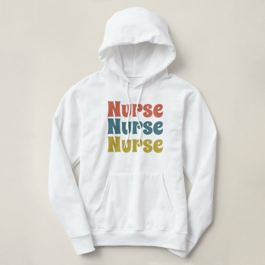 Nurse Retro Typografie Hoodie (Design voorkant)