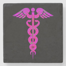 Nurse RN Black Pink Medical Caduceus Onderzetter