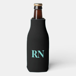 Nurse RN Black Turquoise Minimale Typografie Flesjeskoeler
