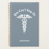 Nurse RN Blue White Medical Caduceus Persoonlijk Planner (Voorkant)