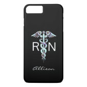 Nurse RN Caduceus Modern Aangepast Case-Mate iPhone Case (Achterkant)