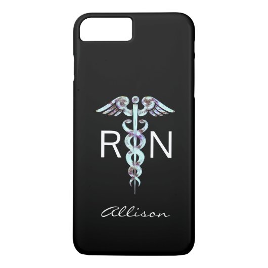 Nurse RN Caduceus Modern Aangepast Case-Mate iPhone Case (Achterkant)