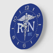 Nurse RN Caduceus Monogram wijzerplaat Stijl op bl Grote Klok (Hoek)