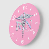 Nurse RN Caduceus Monogram wijzerplaat Stijl op ro Grote Klok (Hoek)