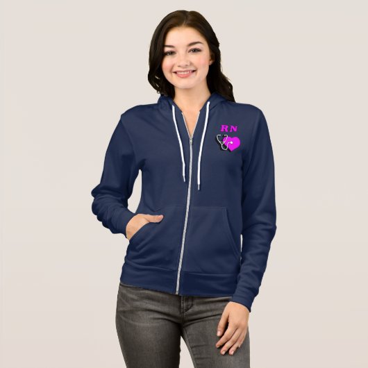Nurse RN Cares Hoodie (Voorkant volledig)