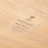 Nurse RN Gold Caduceus Afstudeerfeest Acryl Uitnodigingen (Laagn)