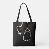 Nurse RN Gold Stethoscoop minimalist Tote Bag (Achterkant)