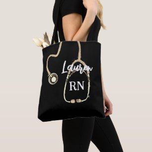 Nurse RN Gold Stethoscoop minimalist Tote Bag