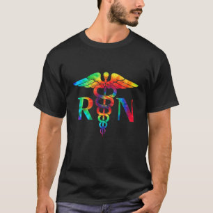 Nurse RN Ocean Tie Dye Rainbow Hippie Costume Hipp T-shirt