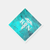 Nurse RN Turquoise Medical Caduceus Afstuderen Servet (Hoek)