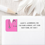 Nurse Roze het Adres Etiketten van de Terugkeer (Insitu)