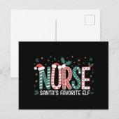 Nurse Santa's Favoriete Elf Kerst Inspirerend Feestdagenkaart (Voorkant / Achterkant)