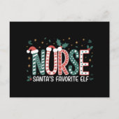 Nurse Santa's Favoriete Elf Kerst Inspirerend Feestdagenkaart (Voorkant)