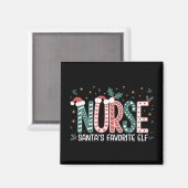Nurse Santa's Favoriete Elf Kerst Inspirerend Magneet (Voorkant / Achterkant)