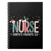 Nurse Santa's Favoriete Elf Kerst Inspirerend Notitieboek (Voorkant)