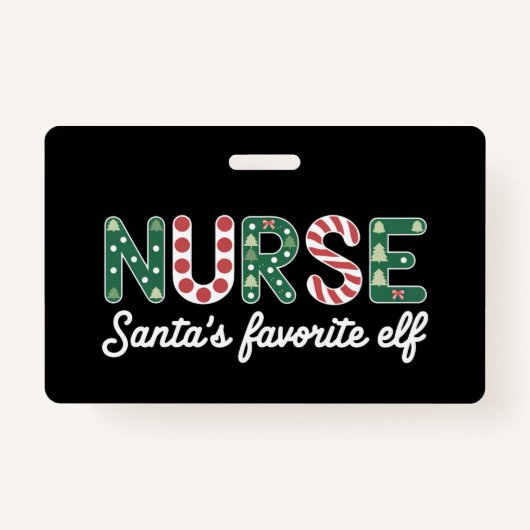 Nurse Santa's favoriete Elf Life Nurse Day-geschen Badge (Voorkant)