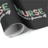 Nurse Santa's favoriete Elf Life Nurse Day-geschen Cadeaupapier (Rol Hoek)