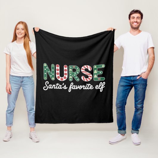 Nurse Santa's favoriete Elf Life Nurse Day-geschen Fleece Deken (In situ)