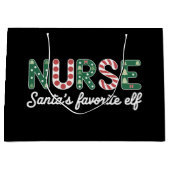 Nurse Santa's favoriete Elf Life Nurse Day-geschen Groot Cadeauzakje (Voorkant)