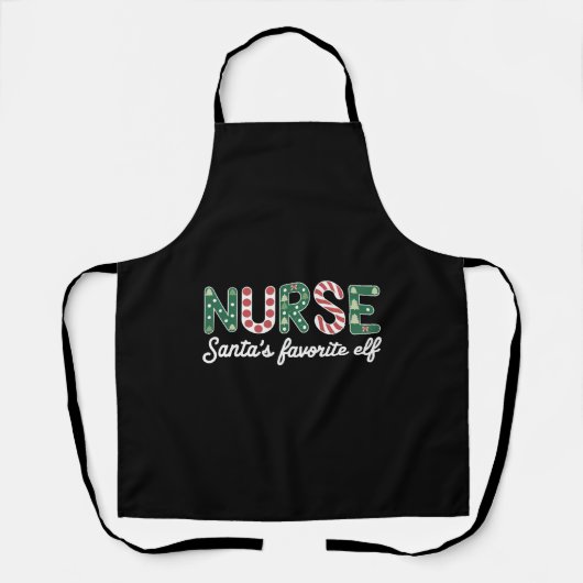 Nurse Santa's favoriete Elf Life Nurse Day-geschen Schort (Voorkant)