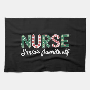 Nurse Santa's favoriete Elf Life Nurse Day-geschen Theedoek