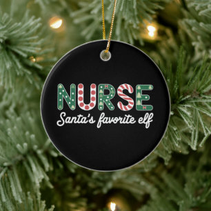 Nurse Santa's favoriete Elf Life verpleegster dag  Keramisch Ornament