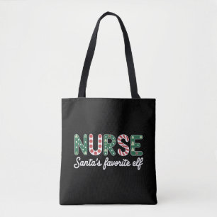Nurse Santa's favoriete Elf Life-verpleegstersdagg Tote Bag