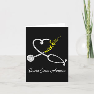 Nurse Sarcoma Cancer Awareness Pink Ribbon Stethos Kaart